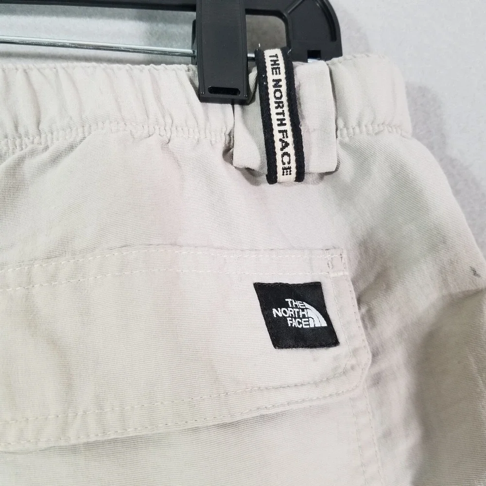 The North Face cargo pants shorts combo men's large beige outdoor nylon flawed